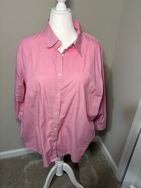 Ralph Lauren Pink Narrow-Striped Button Down Shirt